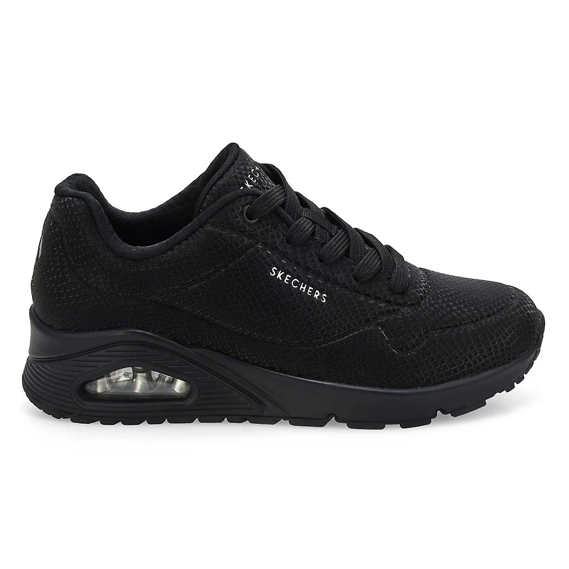 Women's Uno Lace Up Sneaker - White/Leopard