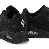 Women's Uno Lace Up Sneaker - White/Leopard