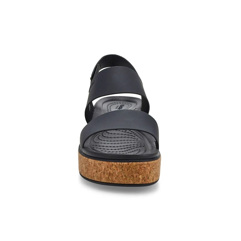 Women's  Brooklyn Cork Low Wedge Sandal - Black