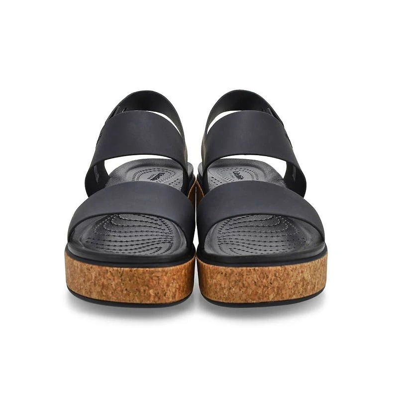 Women's  Brooklyn Cork Low Wedge Sandal - Black