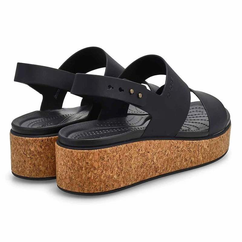 Women's  Brooklyn Cork Low Wedge Sandal - Black