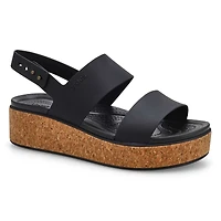 Women's  Brooklyn Cork Low Wedge Sandal - Black