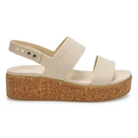 Sandale  talon compens BROOKLYN CORK LOW, noir,