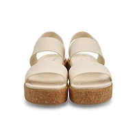 Sandale  talon compens BROOKLYN CORK LOW, noir,