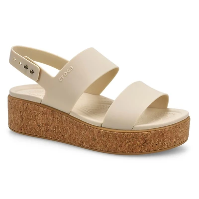Sandale  talon compens BROOKLYN CORK LOW, noir,