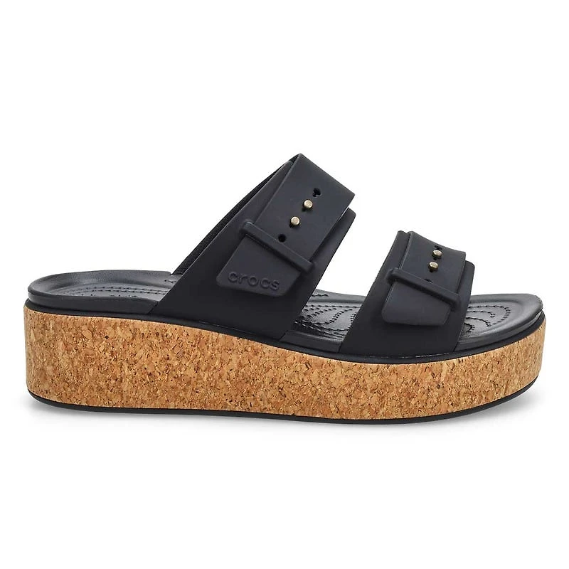 Women's Brooklyn Cork Buckle Platform Sandal - Bla
