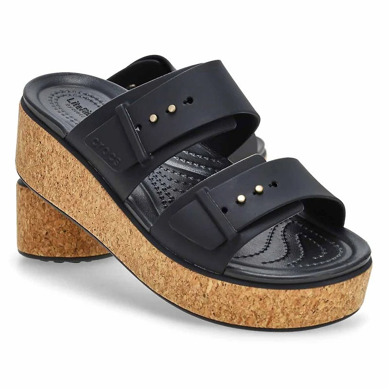 Women's Brooklyn Cork Buckle Platform Sandal - Bla