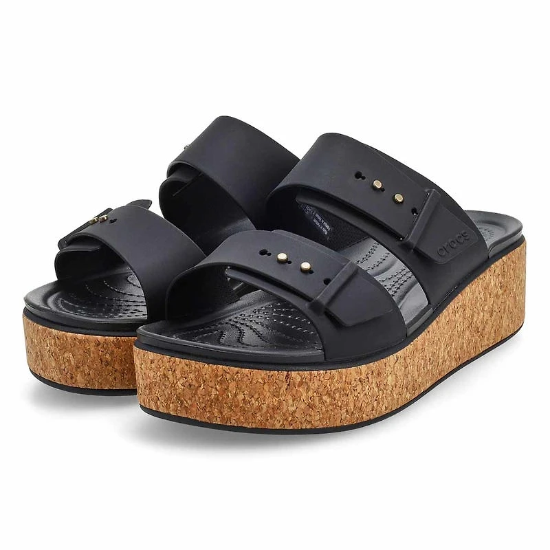 Women's Brooklyn Cork Buckle Platform Sandal - Bla