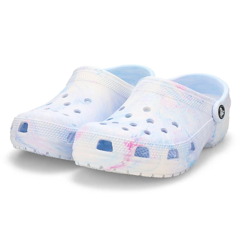 Women's Classic Watercolor Marbled Clog - Blue Mul
