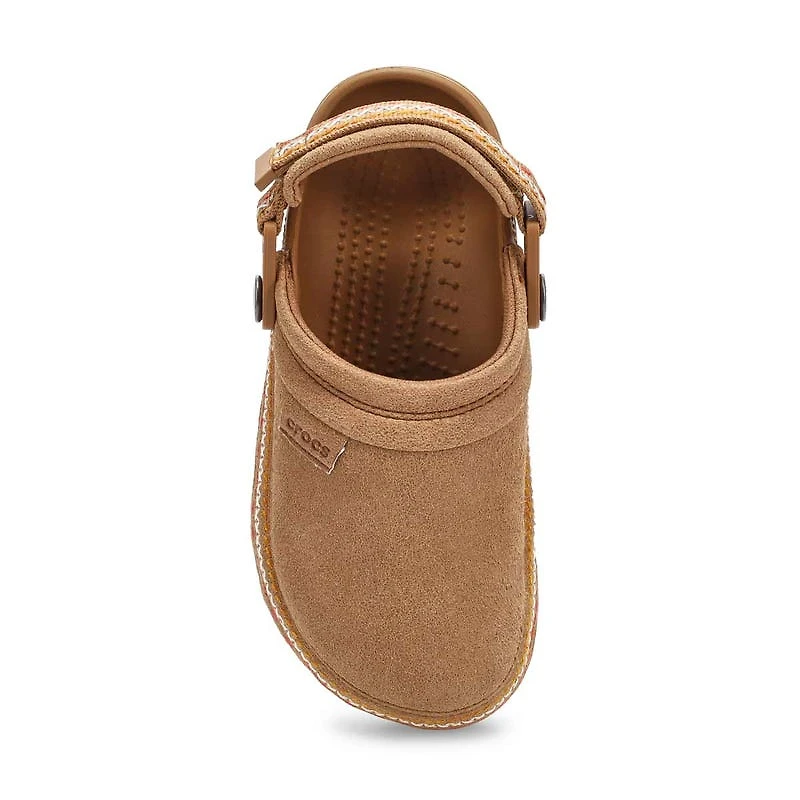 Kids'  Crafted Vegan Suede Stitch Clog - Sepia