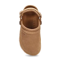 Kids'  Crafted Vegan Suede Stitch Clog - Sepia