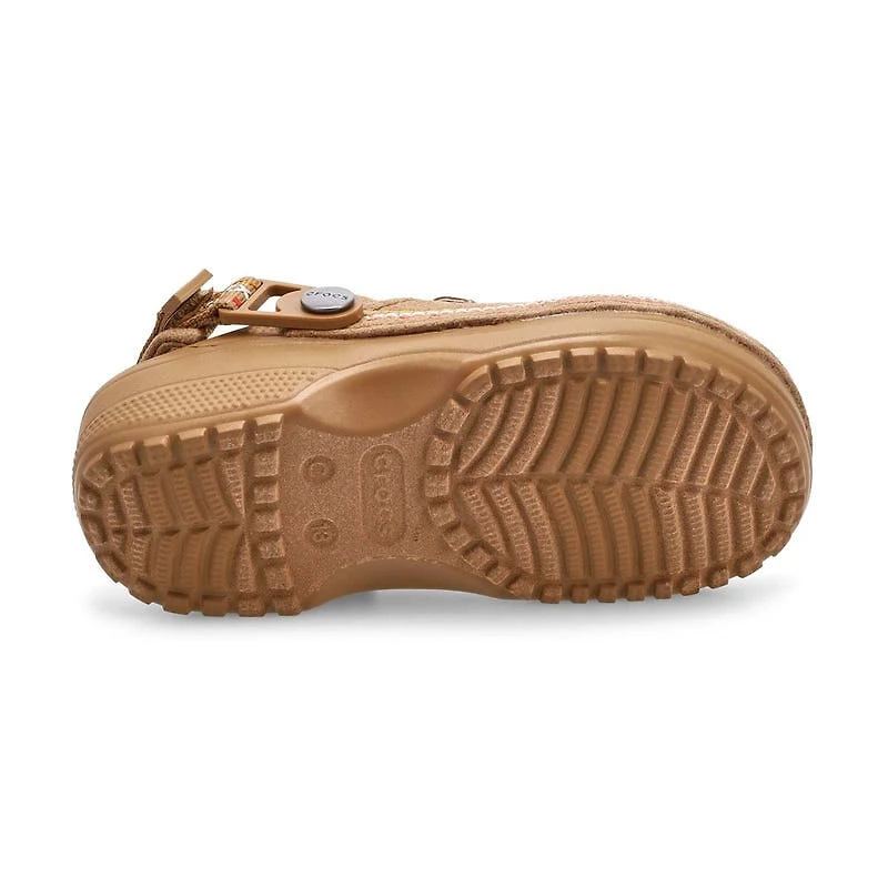 Kids'  Crafted Vegan Suede Stitch Clog - Sepia