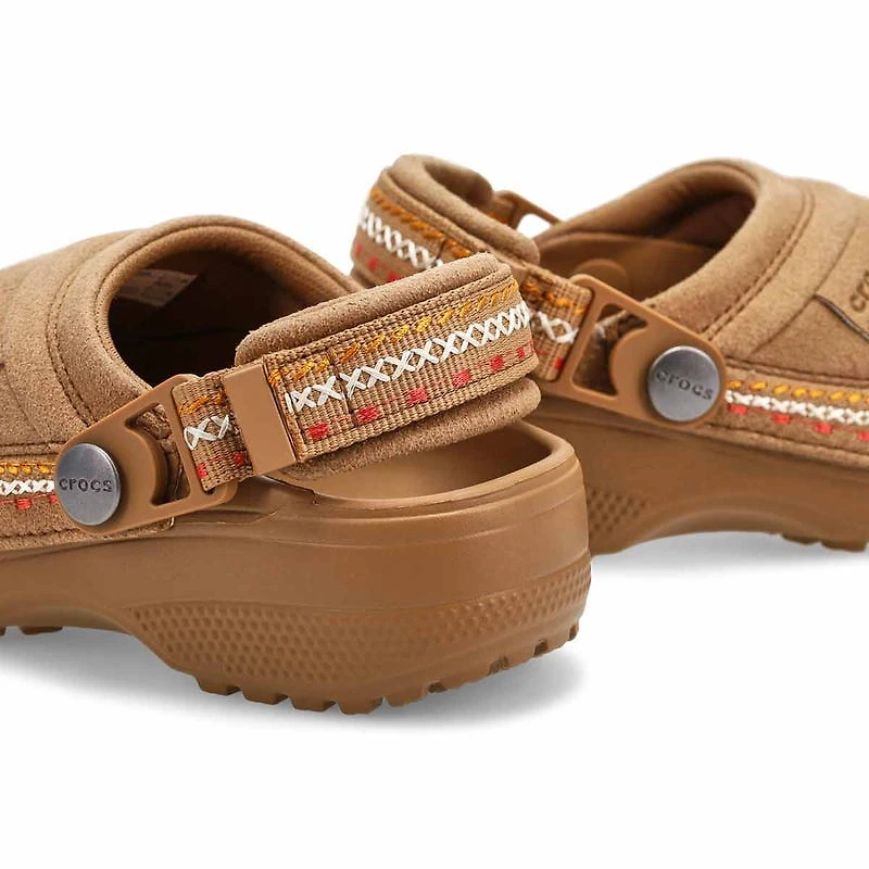 Kids'  Crafted Vegan Suede Stitch Clog - Sepia