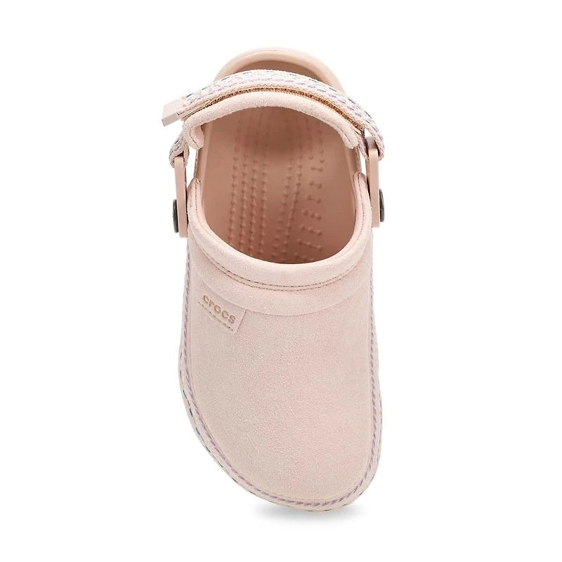 Kids'  Crafted Vegan Suede Stitch Clog - Sepia