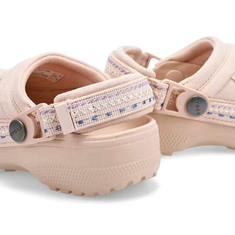 Kids'  Crafted Vegan Suede Stitch Clog - Sepia