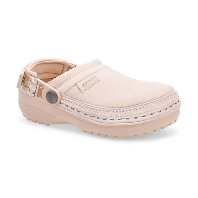 Kids' Crafted Vegan Suede Stitch Clog - Sepia