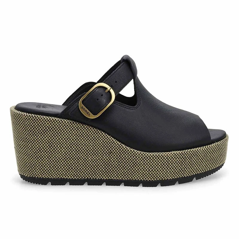 Women's SunPeak Wedge Slide Sandal - Black/Natural