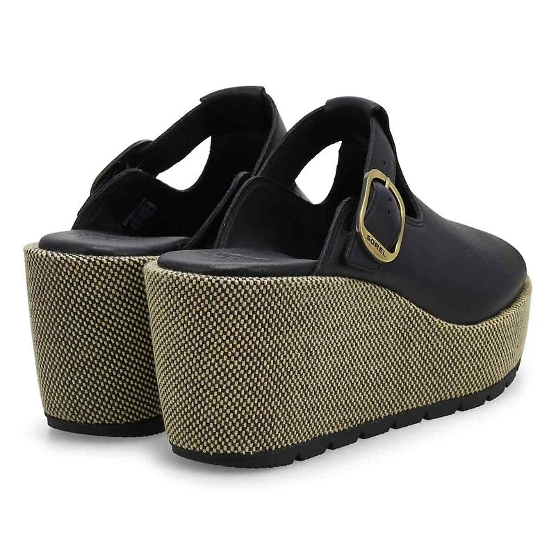 Women's SunPeak Wedge Slide Sandal - Black/Natural