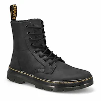 Unisex Combs Lace Up Combat Boot - Dark Brown