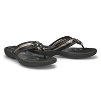 Women's Breeze Coral Thong Sandal - Black Combi