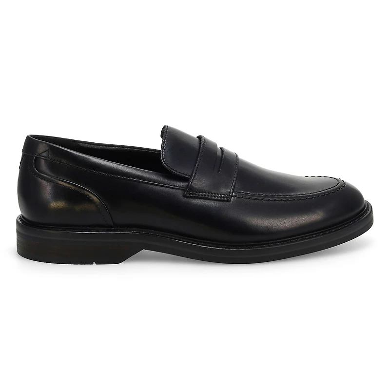 Men's Aldwin Step Leather Slip On Dress Shoe - Bla