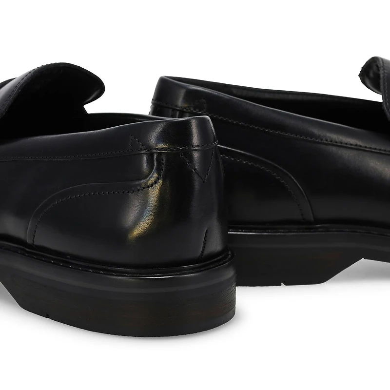 Men's Aldwin Step Leather Slip On Dress Shoe - Bla
