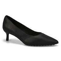 Women's  Adela Court Leather Dress Heel - Black