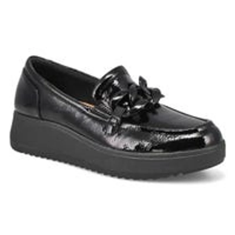 Flneur plateforme ZYLAH MAY, cuir verni noir fr