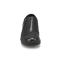 Women's Suttyn Zip Wedge Wide Casual Loafer - Blac