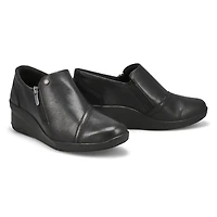 Women's Suttyn Zip Wedge Wide Casual Loafer - Blac
