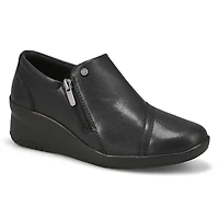 Women's Suttyn Zip Wedge Wide Casual Loafer - Blac