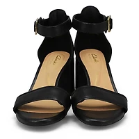 Women's  Ezoria Mae Leather Heeled Sandal - Black