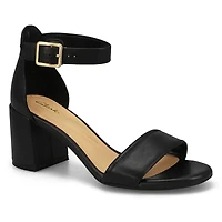 Women's  Ezoria Mae Leather Heeled Sandal - Black
