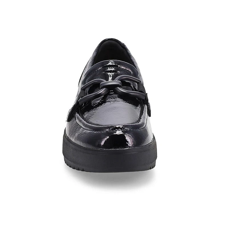 Women's Zylah Top Platform Loafer - Black Crinkle