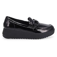 Women's Zylah Top Platform Loafer - Black Crinkle