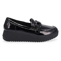 Women's Zylah Top Platform Loafer - Black Crinkle