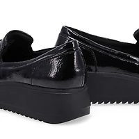 Women's Zylah Top Platform Loafer - Black Crinkle