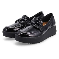Women's Zylah Top Platform Loafer - Black Crinkle