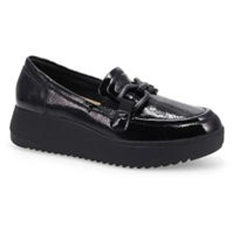 Women's Zylah Top Platform Loafer - Black Crinkle