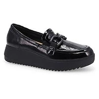 Women's Zylah Top Platform Loafer - Black Crinkle