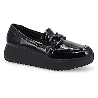 Women's Zylah Top Platform Loafer - Black Crinkle