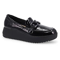 Women's Zylah Top Platform Loafer - Black Crinkle
