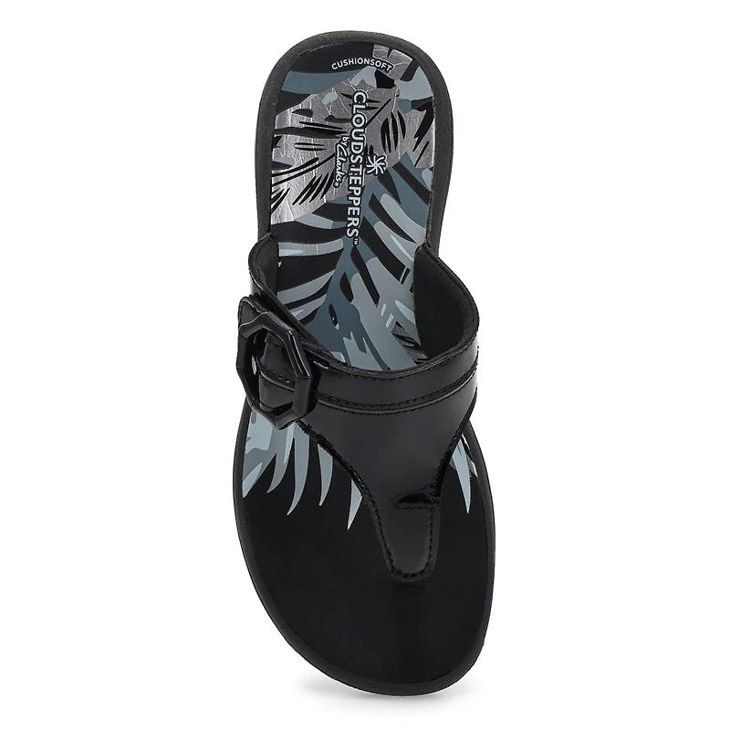 Women's Breeze Cove Thong Sandal - Black Patent