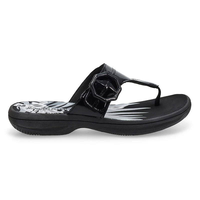 Women's Breeze Cove Thong Sandal - Black Patent