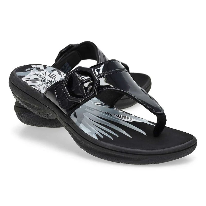 Women's Breeze Cove Thong Sandal - Black Patent