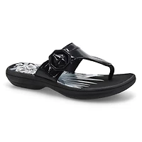 Women's Breeze Cove Thong Sandal - Black Patent
