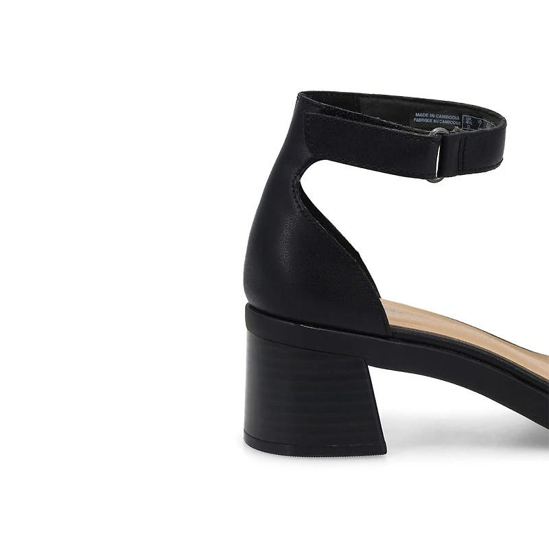 Sandale en cuir  talon JAYLAN DREAM, noir, femmes