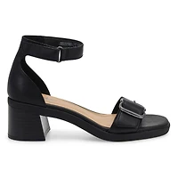 Sandale en cuir  talon JAYLAN DREAM, noir, femmes