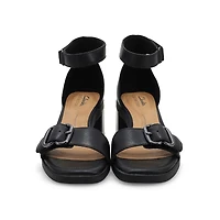 Sandale en cuir  talon JAYLAN DREAM, noir, femmes
