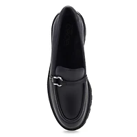 Women's Code L Step black dress loafer with a bloc